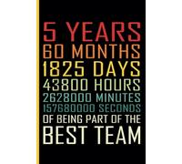 5 Year Work Anniversary Notebook: Five Years of Service Award - Employee Appreciation Gift 5th Work Anniversary - Journal Funny Notebook Male or ... Milestone of Completing 5 Years of Service