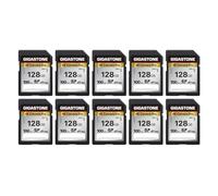 【5-Years Data Recovery】GIGASTONE 128GB 10-Pack SD Card, 4K Camera Pro, A1 V30 SDXC Memory Card 4K UHD Video Compatible with Canon Nikon Sony Panasonic Digital Camera, with 10 Mini Cases