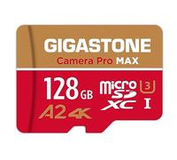 【5-Years Data Recovery】GIGASTONE 128GB Micro SD Card, Camera Pro MAX, Up to 120/80 MB/s, MicroSDXC Memory Card for DJI, Gopro, Insta360, Dashcam, 4K Video UHS-I A2 V30 U3 C10 with Adapter
