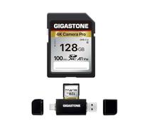 【5-Years Data Recovery】GIGASTONE 128GB SD Card with USB Type C Card Reader, 4K Camera Pro, A1 V30 U3 SDXC Memory Card Compatible with Canon Nikon Sony Panasonic Digital Camera, with 1 Mini case