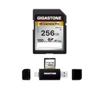 【5-Years Data Recovery】GIGASTONE 256GB SD Card with USB Type C Card Reader, 4K Camera Pro, A1 V30 U3 SDXC Memory Card Compatible with Canon Nikon Sony Panasonic Digital Camera, with 1 Mini case