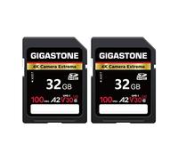 【5-Years Data Recovery】GIGASTONE 32GB 2-Pack SD Card, 4K Camera Extreme, A2 V30 SDHC Memory Card 4K Full HD Video Compatible with Canon Nikon Sony Digital Camera, TACTACAM Trail