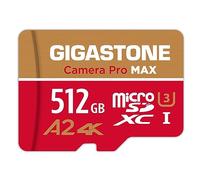 【5-Years Data Recovery】GIGASTONE 512GB Micro SD Card, Camera Pro MAX, Up to 160/100 MB/s, MicroSDXC Memory Card for DJI, Gopro, Insta360, Dashcam, 4K Video UHS-I A2 V30 U3 C10 with Adapter