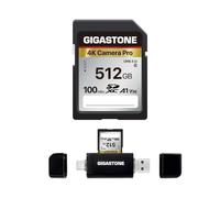 【5-Years Data Recovery】GIGASTONE 512GB SD Card with USB Type C Card Reader, 4K Camera Pro, A1 V30 U3 SDXC Memory Card Compatible with Canon Nikon Sony Panasonic Digital Camera, with 1 Mini case