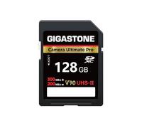 【5-Years Data Recovery】GIGASTONE UHS-II V90 128GB SD Card, Camera Ultimate Pro, Speed up to 300/200MB/s, U3 SDXC 4K Ultra HD UHD Video for DSLR Canon, Nikon, Sony, Pentax, Kodak with 1 Mini Case