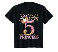 5 Years I Am 5 and A Princess Cute Girl Outfit 5th Birthday T-Shirt