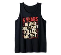 5 Years Married For Men Funny 5th Wedding Anniversary Tank Top