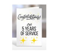 5 years of service card, for employee, colleague, boss, manager, supervisor, present, work anniversary, gifts for men, women, him, her, congratulations on 5th, A5-77_6