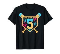 5 Years Old 5th Birthday Baseball Ice Cream Dripping Boys T-Shirt