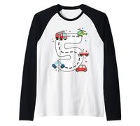 5 Years Old Birthday Kid Ambulance Fire Truck Police Car Raglan Baseball Tee