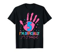 5 Years Old I'm Officially A Handful 5th Birthday Girls Kids T-Shirt
