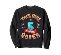 5 Years Sober Girls Women Sobriety Anniversary Recovery Sweatshirt