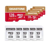 [5-Yrs Free Data Recovery] Gigastone 128GB 5-Pack Micro SD Card, 4K Game Pro, MicroSDXC Memory Card for Nintendo-Switch 1, GoPro, Camera, DJI, UHD Video, R/W up to 100/50MB/s, UHS-I U3 A2 V30 C10
