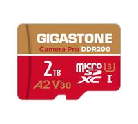 [5-Yrs Free Data Recovery] Gigastone 2TB Micro SD Card, 4K Camera Pro DDR200, R/W up to 170/140MB/s, for GoPro, DJI, Drone, 4K UHD Video Recording, MicroSDXC UHS-I U3 A2 V30, with Adapter