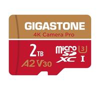 [5-Yrs Free Data Recovery] GIGASTONE 2TB Micro SD Card, 4K Camera Pro, High Speed, 4K Video Recording for GoPro, DJI, Drone, MicroSDXC Memory Card UHS-I U3 A2 V30, with Adapter