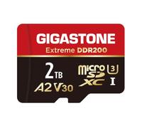 [5-Yrs Free Data Recovery] Gigastone 2TB Micro SD Card, 4K Extreme DDR200, R/W up to 180/150MB/s, 4K UHD Video Recording for DJI, Drone, MicroSDXC UHS-I U3 A2 V30, with Adapter