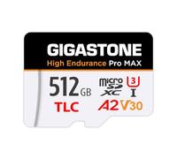 [5-Yrs Free Data Recovery] GIGASTONE 512GB Micro SD Card, High Endurance Pro MAX Series Speed Up to 160MB/s, Compatible with REDTIGER Rove VIOFO VANTRUE PRUVEEO Dash Cam, MicroSDXC UHS-I A2 V30 U3