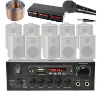 5 Zone Bluetooth System 10x 60W Speakers Shop Tannoy PA & Karaoke Kit HiFi Amp Loops Multi One Size