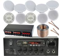 5 Zone Bluetooth System 10x Ceiling Speaker Background Music Shop Restaurant