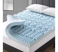 5 Zone Memory Foam 5cm Thick Mattress Topper With Air Cooling Removable Cover (Small Double 120 x 190 x 5cm)