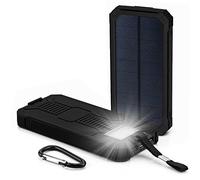 50,000Mah Solar Charger Waterproof Solar Power Bank Portable Dual USB Ports Solar Energy Panel Power Bank,Black