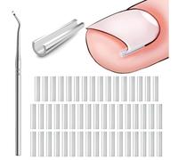 (50+1) Pcs Ingrown Toenail Corrector Treatment Set, Professional Ingrown Toenail Removal Kit with Toenail Lifter, Easy Fixed Ingrown Toenail Tool, Toenail Straightener Strip for Foot Care Repair