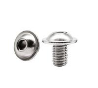50/10/5pc M2 M2.5 M3 M4 M5 M6 M8 304 Stainless Steel Hex Hexagon Socket Allen Round Button Head With Washer Bolt Screw ISO7380.2(40mm,M6 10pcs)