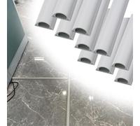 50 100 150 180 Cm Long Pvc Cable Raceway, 1 2 5 10 Pcs White Shield Cord Cover For Home Office Warehouse Schools, Half Round Wire Cover(10 PCS,L x Outer Width 180cm 50mm)