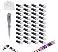 50/100/150-Pack Double Wire Plug-in Connector with Locking Buckle,Multi-Purpose Snap-On Blocks,Quick-Clip Fasteners for Strip Lights DIY Crafting, Low-Voltage Decor & Model Kits (100pcs) (50pcs)