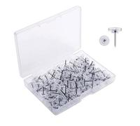 50/100/150PCS Gear-shape Pushpin Map Pin Flat Head Push Pins For Cork Board Clear Sewing Pin With Box For Fabric Sewing Round Push Pins Maps Round Cork Board Bulletin Head Clear