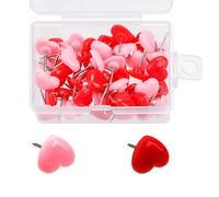 50/100/150Pcs Heart Push Pin Map Pins With Case Cork Notice Board Thumb Tacks Notice Board Pin Drawing For Office Document Marking