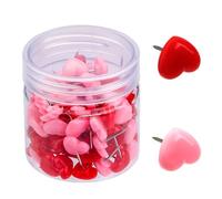 50/100/150Pcs Heart Push Pin Map Pins With Case Cork Notice Board Thumb Tacks Notice Board Pin Drawing For Office Document Marking