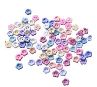 50/100/200Pcs 8mm Mini Resin Flower Shape 2-Hole Doll Clothes Buttons for DIY Baby Sewing Handcraft for Sewing Knitting(06 Fuchsia,100pcs)