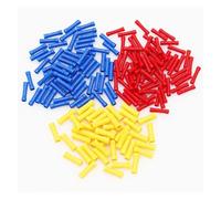 50/100/200pcs BV1.25 BV2.5 BV5.5 Insulated Straight Wire Butt Connector Electrical Copper Tube Cold Press Crimp Terminals Set(Mix color,200pcs)