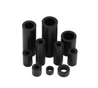 jiuxinyun 50/100/200Pcs M5 M6 M7 M9 M11 Black ABS Non-Threaded Hollowed Nylon Spacer Round Hollow Standoff Washer Board Screw L=3-50mm(Length 10mm,M7 x ID 5mm (200pcs))