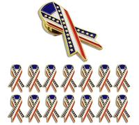 50/100/200pcs Memorial Day American Veteran Lapel PinsIndependence Day Gifts Patriotic gold Ribbon Enamel Pins for women men Clothes backpack hat Souvenir, Alloy, electroplating, no gemstone