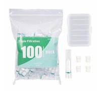 50/100/200pcs Triple Filtration Cigarette Filter with Portable Case and Adapter, Large Filter, Anti Tar Plastic Filter Cigarette Tip for Regular 5mm-8mm Cigarettes (100 pcs)