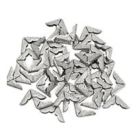 50/100/300/500pcs Metal Notebook Corner Protector Bookmark Scrapbook Cover Edge Protectors Golden Silver Bronze Decoration(Silver- 50pcs)