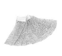 50/100 8 Rows Chair Sash Napkin Rings Diamond Mesh Wrap Ribbon for Christmas Wedding Party Banquet Reception Catering (100pcs-Silver)