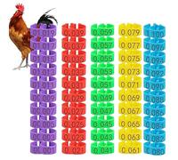 50/100 Packs Chicken Leg Rings, Poultry Clip On Leg Bands with Numbers, Reusable Birds Identification Rings for Chickens, Ducks, Geese and Fighting Cocks, 16mm, 5 Colors