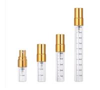 50 100 PCS 2ml-10ml Refillable Perfume Bottles, Empty Spray Bottle Set with Graduated Markings, Cosmetic Container(Gold,100pcs,2ml)