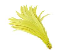 50/100 Pcs/Lot Colorful Rooster Feathers for Crafts 35-40 Cm for DIY Carnival Wedding Party Decoration Yellow 50Pcs