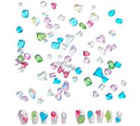 50/100 Pcs Nails Charm Mix Shape Nails Art Charm Pointed Bottom Nails Charm Heart Nails Rhinestones Nails Decorations