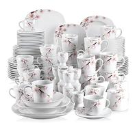 50/100 Piece China Dinner Set with Egg Cups, Mugs and Mugs, Dessert and Soup Plates, Bowls, Milk jugs and Sugar jar Set.