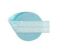 50 100 Yard by Roll 1" 25mm Solid Shiny FOE Fold Over Elastics Spandex Satin Bands Tape Underwear Dress Sewing Trim(Blue Topza,100 Yards)