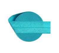 50 100 Yard by Roll 1" 25mm Solid Shiny FOE Fold Over Elastics Spandex Satin Bands Tape Underwear Dress Sewing Trim(Tornado Blue,50 Yards)