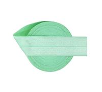 50 100 Yard by Roll 1" 25mm Solid Shiny FOE Fold Over Elastics Spandex Satin Bands Tape Underwear Dress Sewing Trim(Pastel Green,50 Yards)