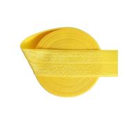 50 100 Yard by Roll 1" 25mm Solid Shiny FOE Fold Over Elastics Spandex Satin Bands Tape Underwear Dress Sewing Trim(Daffodil,100 Yards)