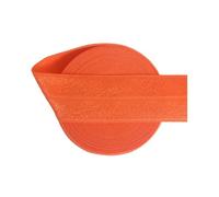 50 100 Yard by Roll 1" 25mm Solid Shiny FOE Fold Over Elastics Spandex Satin Bands Tape Underwear Dress Sewing Trim(Autumn Orange,100 Yards)