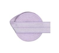 50 100 Yard by Roll 1" 25mm Solid Shiny FOE Fold Over Elastics Spandex Satin Bands Tape Underwear Dress Sewing Trim(Light Orchid,100 Yards)